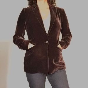 Emanuel Ungaro soft velvet brown blazer sizeS (0/34p)